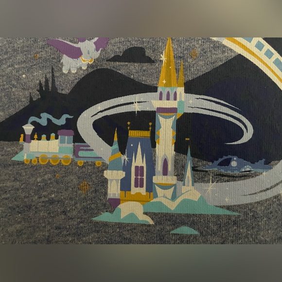 Sz M Walt Disney World 50th Anniversary Blue Ringer Shirt - Picture 10 of 13